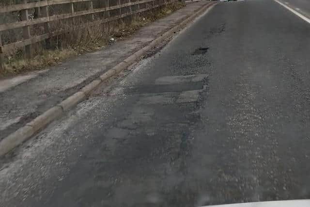 Aaron Naismith highlighted holes in the A904 Falkirk Road between Earl's Gate and Bog Roundabout.