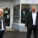 Camelon Community Hub directors Angela Lawrence and Gary Clark at the Hidden Gems store in Bainsford. Picture: Michael Gillen.