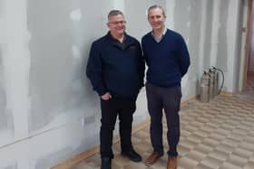 Health secretary Michael Matheson with Phil Blackburn of Pause and Breathe
