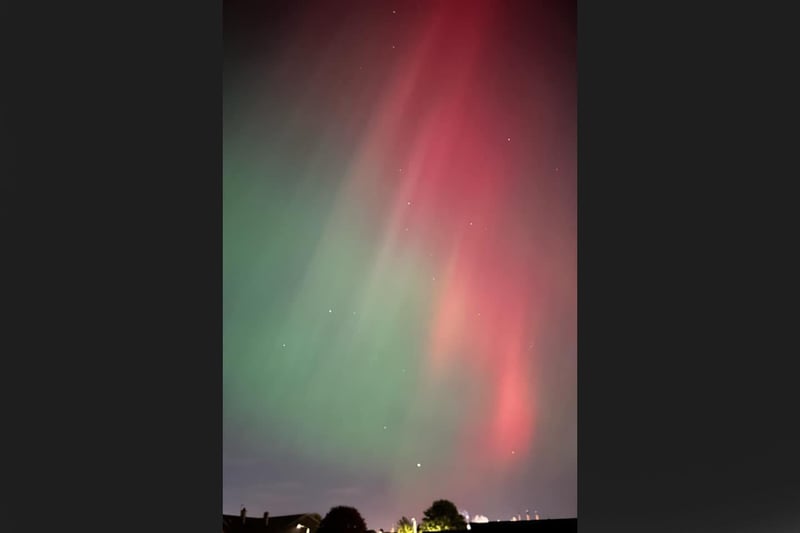 The Northern Lights above Grangemouth by Alison Hill.