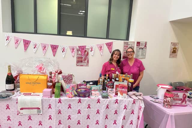 A Wear it Pink fundraiser, held at Forth Valley Royal Hospital, raised more than £2,800 for Breast Cancer Now.