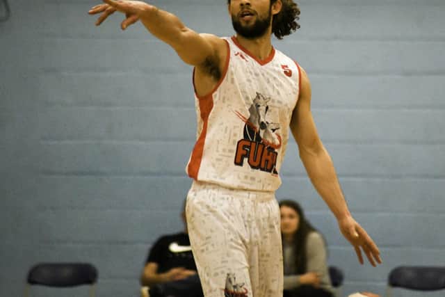 Bantu Burroughs was Falkirk Fury's key man in their  94-66 victory over North Lanarkshire Chiefs (Pics by Alex Johnson & Gary Smith)