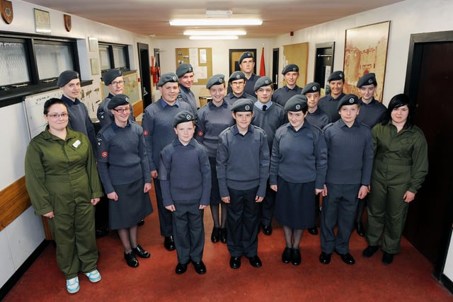 Squadron members at the air cadets hall in 2012.