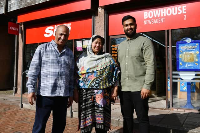 The Farid family, Ghulam Farid and Shagufta Shamim and son  Zain Farid, left the Bowhouse Newsagents in 2020