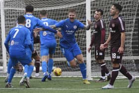 Bo'ness United in action against Hearts' B team earlier this campaign (Photo: Alan Murray)