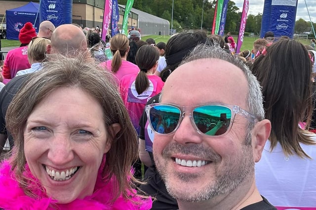 Peter and Rachel ran 5k at Race for Life Stirling