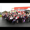 St Bernadette's pupils release balloons on the opening of the new school