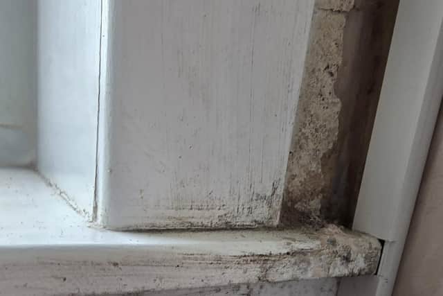Damp on a wall and window frame. Pic: Contributed