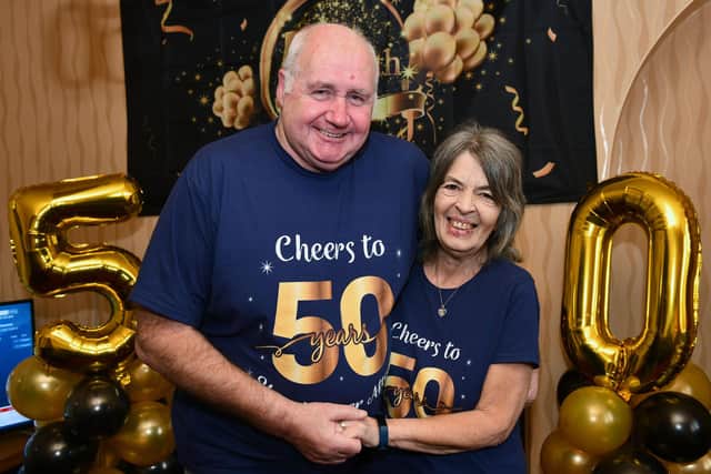 Camelon couple Ian White and Anne White celebrated their Golden Wedding on October 16. Picture: Michael Gillen.