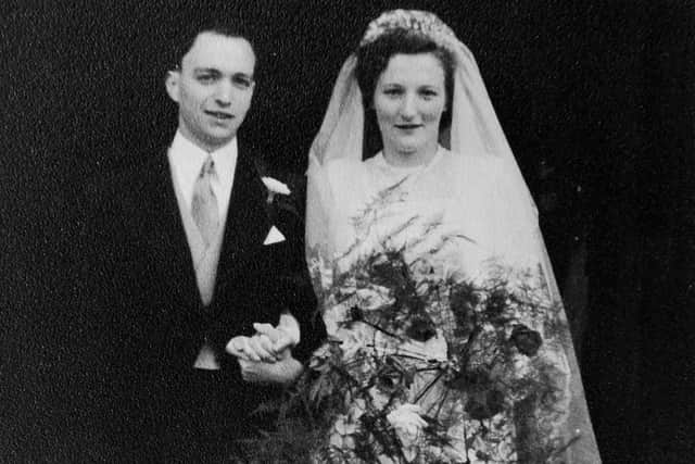 Tom and Margaret Walker pictured on their wedding day in 1951. Contributed.