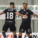 Leon McCann celebrates with Gary Oliver (Pictures by Craig Foy/SNS Group)