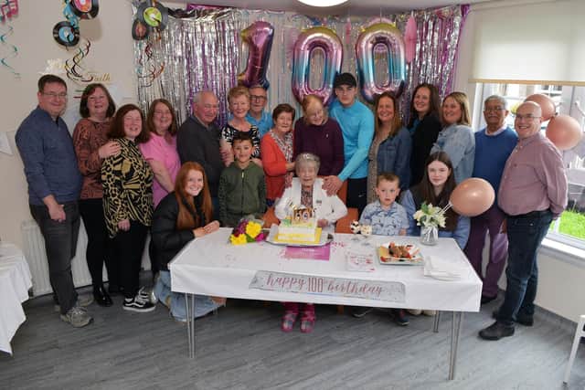 Family join in the celebrations for Grace Muir's 100th birthday