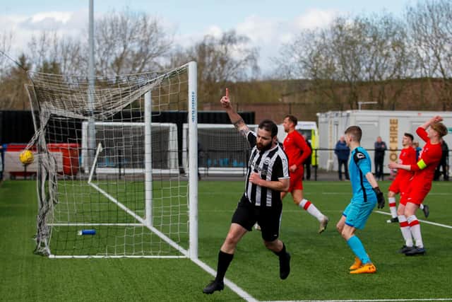 David Grant nets his third goal to seal a hat-trick against Hawick (Pictures: Scott Louden)