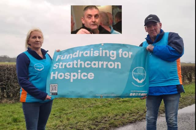 Charlotte and Robert Williamson hope to raise £5000 for Strathcarron Hospice in memory of Robert's brother Richard 'Zoop' Williamson (Picture: Submitted)