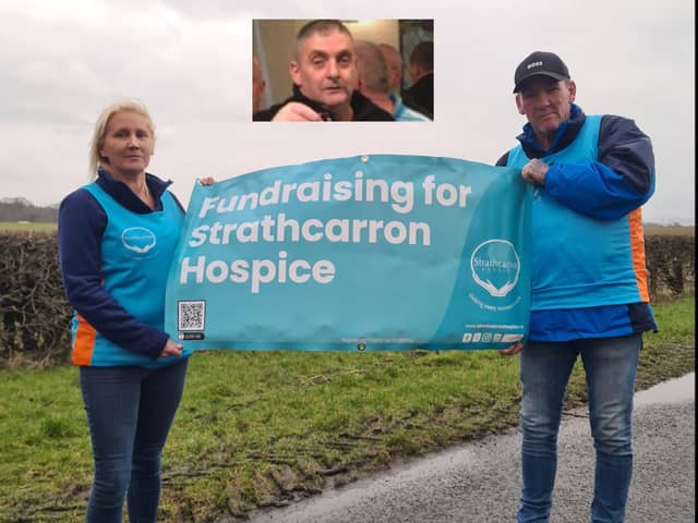 Charlotte and Robert Williamson hope to raise £5000 for Strathcarron Hospice in memory of Robert's brother Richard 'Zoop' Williamson (Picture: Submitted)