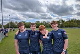Local rugby league stars Ross Hutchinson, Ben Milnes, Blair Murray and Lewis McConachie travelled down south earlier this week to play for Scotland under-16s (Photo: Submitted)