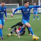 Kyle Johnson on the ball during Gala Fairydean Rovers' 5-1 loss at home to Bo'ness United on Saturday (Photo: Brian Sutherland)