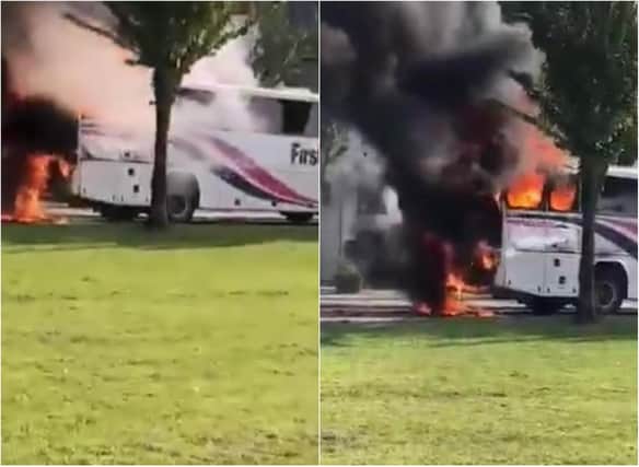 Culross bus fire: Shocking footage shows moment Fife school bus burst into flames. Credit: Fife Jammers