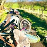 Fly-tipping on a road off the B8022 near Slamannan