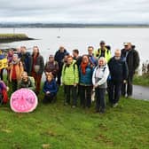 Representatives from churches including St Mary's, Grangemouth and St Catharine's, Bo'ness, taking part in the pilgrimage which is making its way from Dunbar to Glasgow.
