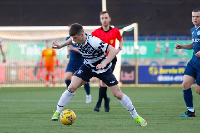 St Mirren loanee Kieran Offord controls the ball in midfield