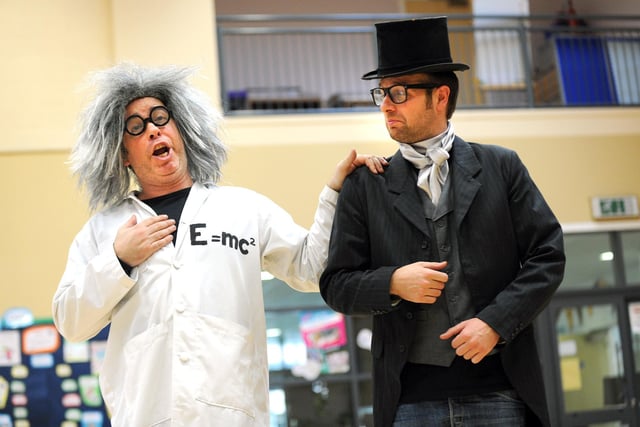 Albert Einstein and Lord Kelvin discuss the Universe.