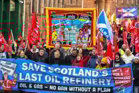 Unions and workers march through Edinburgh against the closure of Grangemouth oil refinery. Pic: Jeff J Mitchell/Getty Images