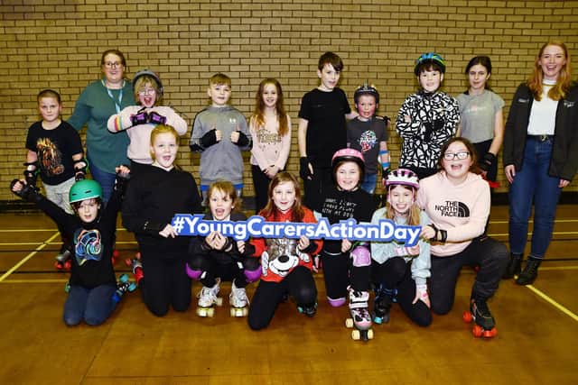 Youngsters promoting Young Carers Action Day on March 16