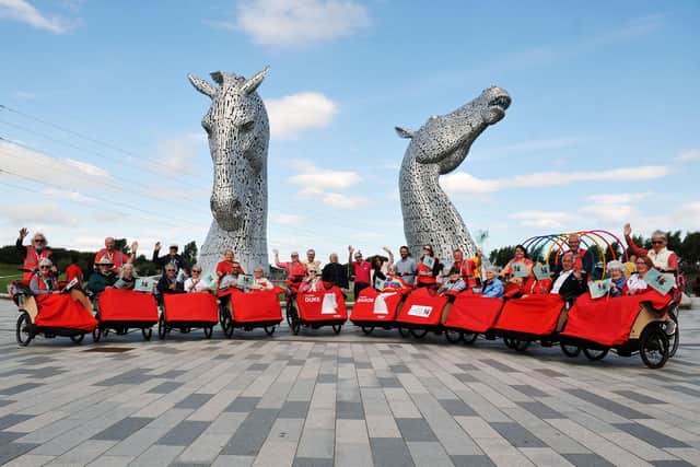 Cycling Without Age Scotland has launched a new Helix Chapter based at The Kelpies, Falkirk. Picture: Michael Gillen.