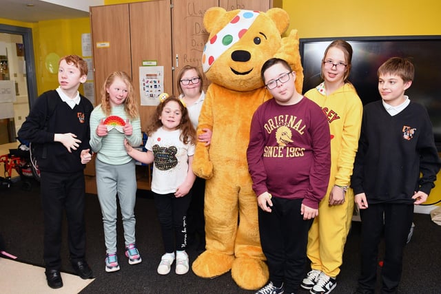 Lots of youngsters were keen to meet Pudsey.