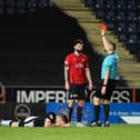 Mark Durnan sees red (Pic by Michael Gillen)