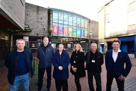 Pictured left to right are Bill Palombo from Citizen's Advice Bureau; Scott Hendry - project team; Council Cecil Leader Meiklejohn; Jacquie McArthur - project team; Craig Sharp - project team; and William Marchall - project team. Pic: Contributed