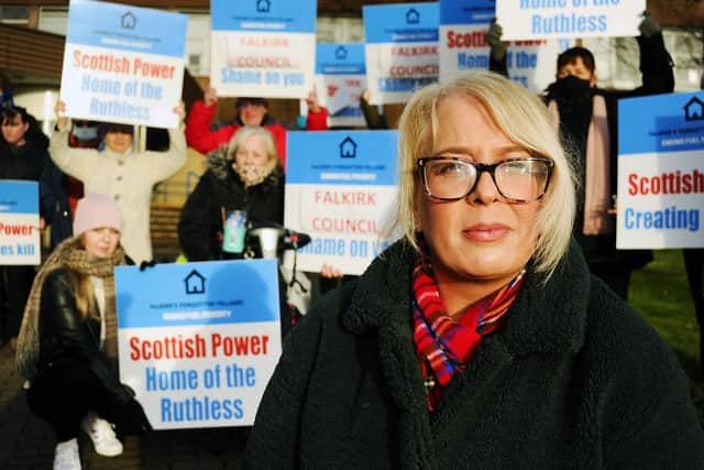 Claire Mackie at the fuel poverty protest (Pic: Alan Murray)