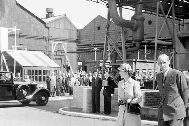 Queen Elizabeth II visited Grangemouth's ICI factory during her tour of West Lothian in 1955.