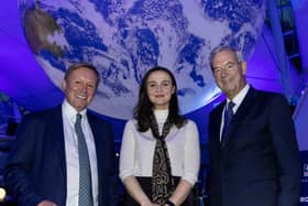 Fort Ports' Charles Hammond joins cabinet secretary Mairi McAllan and Robert Smith at Forth Ports' net zero launch in Edinburgh's Dynamic Earth
(Picture: Robert Perry)