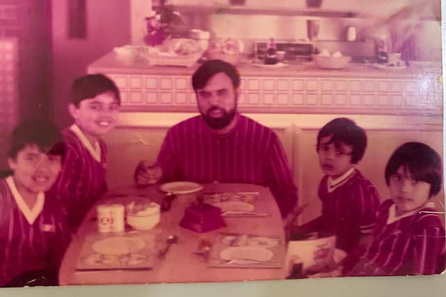 Mohammad with his four sons Nadeem, Waseem, Naeem, and Azeem.