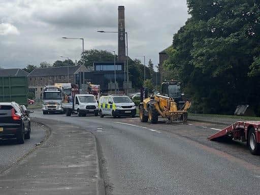 Recovery operation at Rosebank roundabout. Pic: Michael Gillen