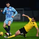 Ernaldo Krasniqi in action away to Dumbarton, this weekend's opponents for Martin Rennie's side (Pic: Michael Gillen)