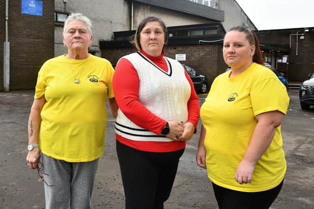 Volunteers are fighting to save Bonnybridge Community Education Centre.  Pictured: Teresa Cochrane, Jennifer Cochrane, and Arlene Graham. Pic: Michael Gillen