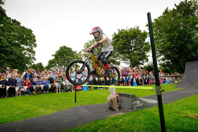Brightons boy Thorfinn Whalley performed at Newhailes House and Garden's first Classic Car and Transport Show in Musselburgh on August 29 as part of The Clan: Scotland's Cycle Stunt Team show. Picture: Mike Wilkinson.