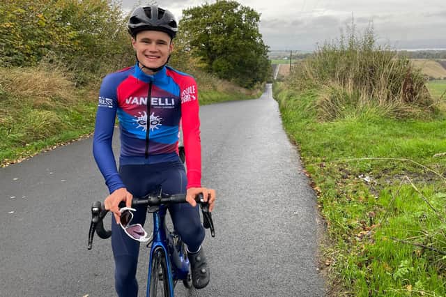 Alex Ball from Linlithgow will ride up and down Kingscavil Hill to reach a total of 8,848m, the height of Mount Everest.