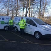 Members of the NHS Lothian Transport team with EVs.