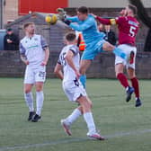 Edinburgh City goalkeeper Brian Schwake catches the ball in the air (Pictures: Scott Louden)