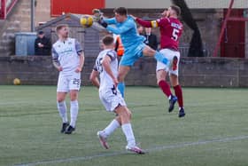 Edinburgh City goalkeeper Brian Schwake catches the ball in the air (Pictures: Scott Louden)