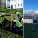 Neil McKinley and Fiona Chandler had a lot of helping hands locally to plant up the community orchard.