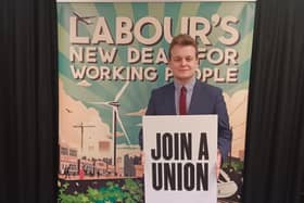 Falkirk MP Euan Stainbank showing his support for HeartUnions Week. Pic: Contributed