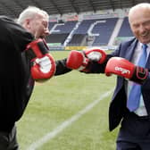 Alex Totten (right) pictured alongside fellow former Falkirk FC manager Alex Smith ahead of a football legends match in 2017. Picture: Michael Gillen.