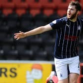 Aidan Keena celebrating scoring Falkirk's second goal against Airdrie last month (Photo: Michael Gillen)