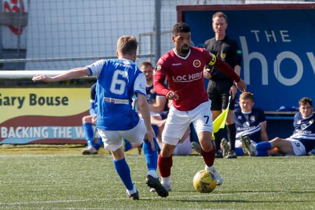 Academy coach Callum Tapping playing for Stenhousemuir