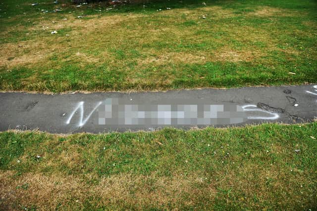 Police are now investigating incidents of vandalism and racist, homophobic and anti-Semitic graffiti in the Bellsmeadow area
